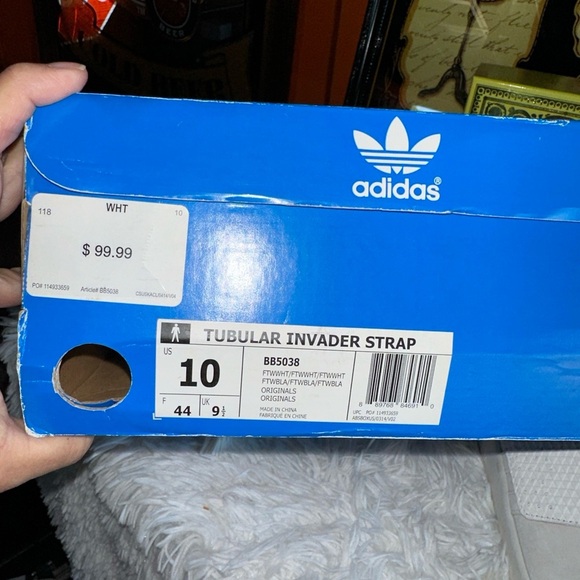 Adidas Shoes Mens 10 Tubular Invader Strap Running Sneakers Lace Up BB5038 White - Picture 13 of 13